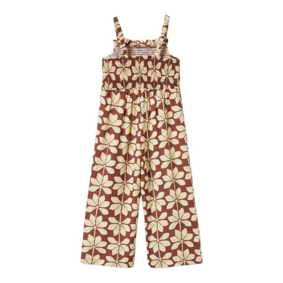 ZARA Kids | Brown | SMOCKED PRINTED JUMPSUIT - Picture 2 of 7